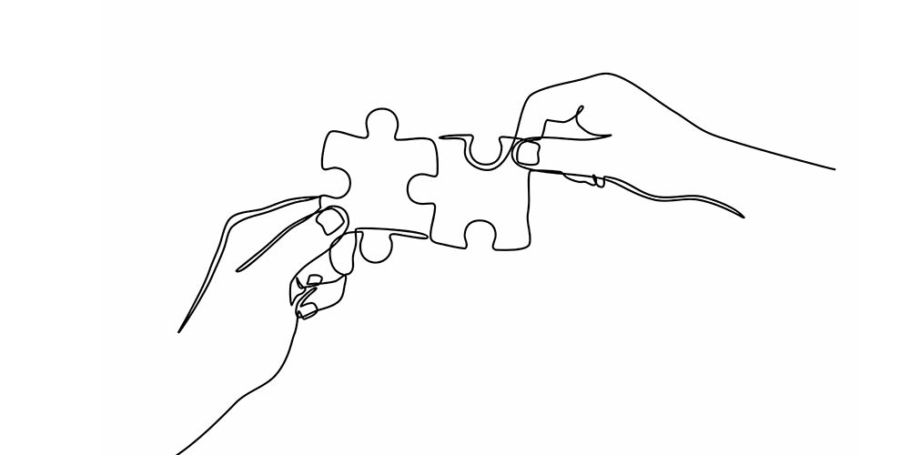 puzzle pieces line drawing